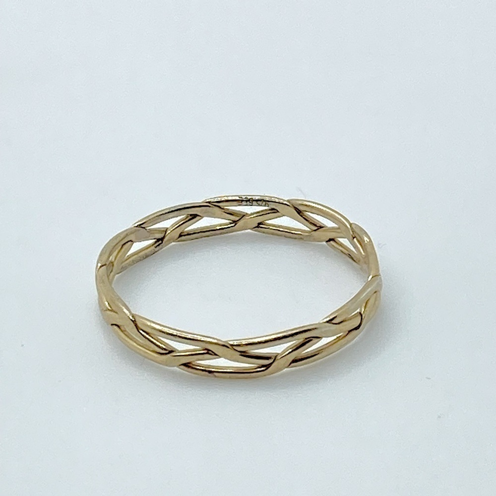 Vtg Sterling silver gold tone Braided Woven Ring Sz 7
